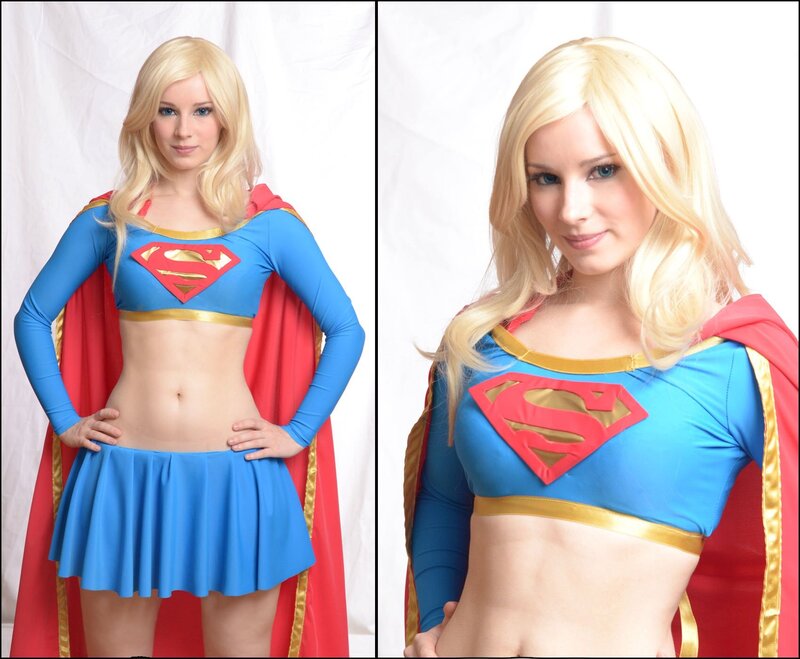 woman dressed as supergirl