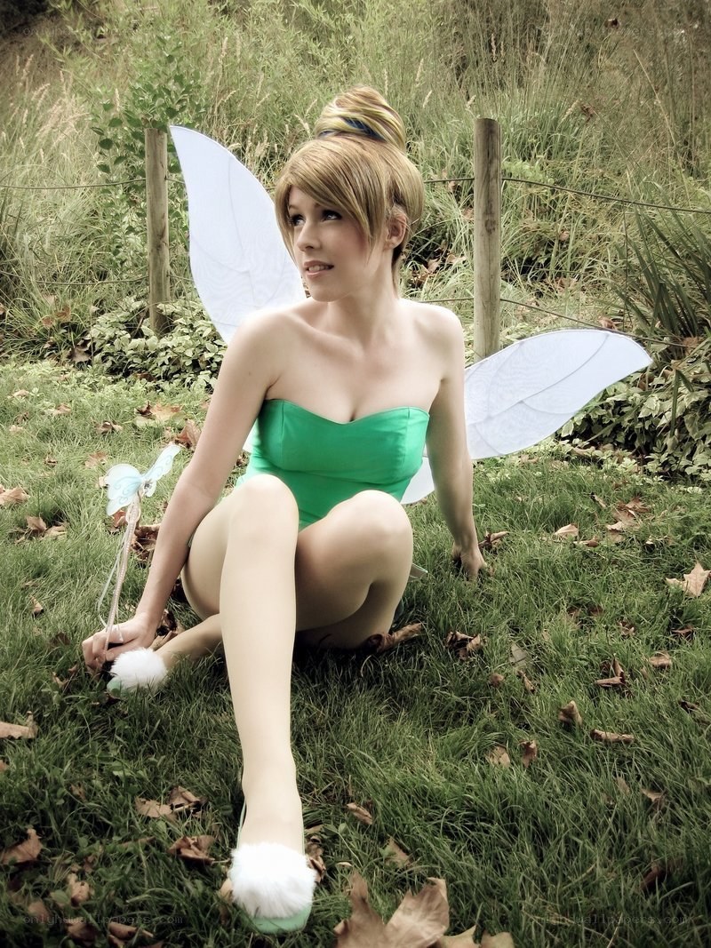 woman dressed as tinker bell