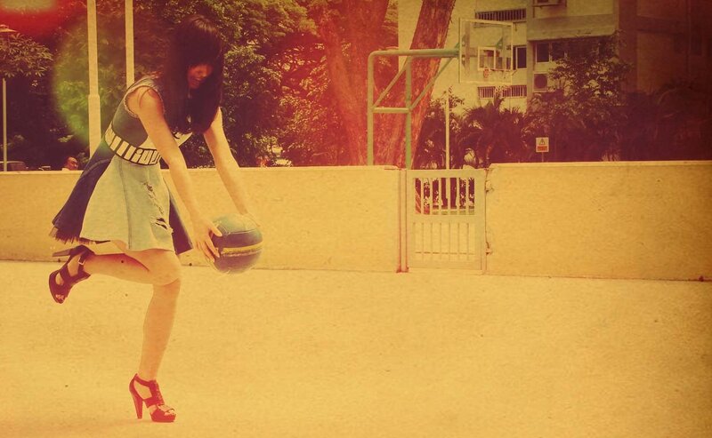 Woman Dribbling Basketball