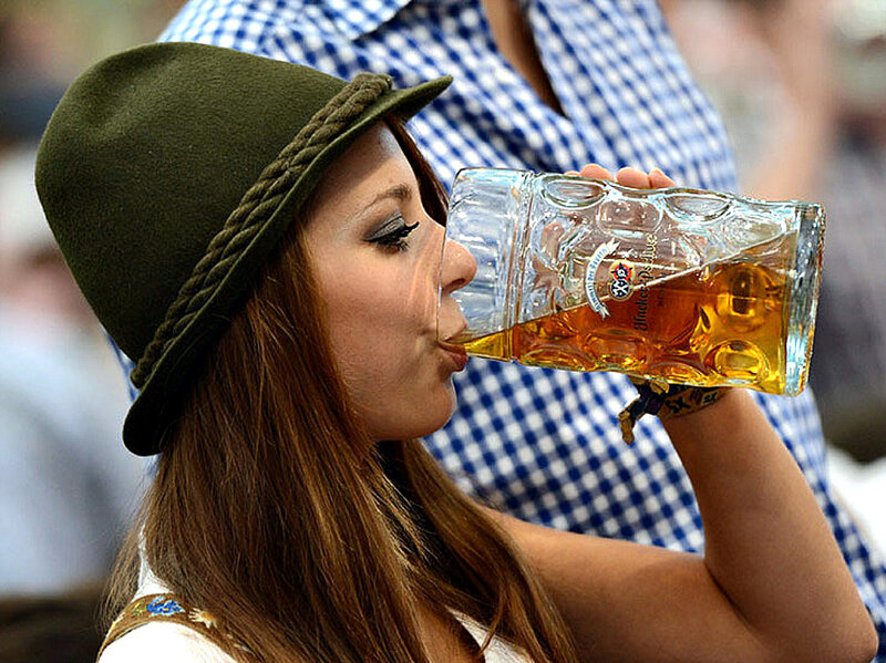 Woman Drinking Beer