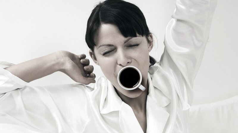 Woman Drinking Coffee — Black, Relaxed