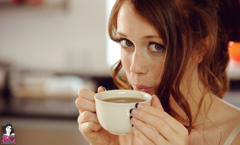 Woman Drinking Coffee — White, Calm, Morning
