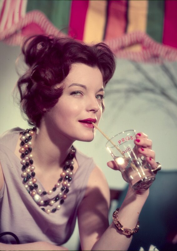 Woman drinking from a glass