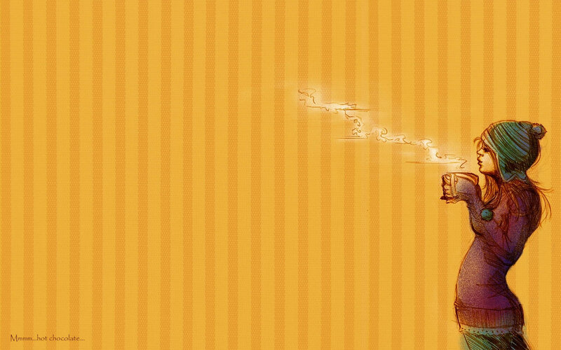 woman drinking hot chocolate