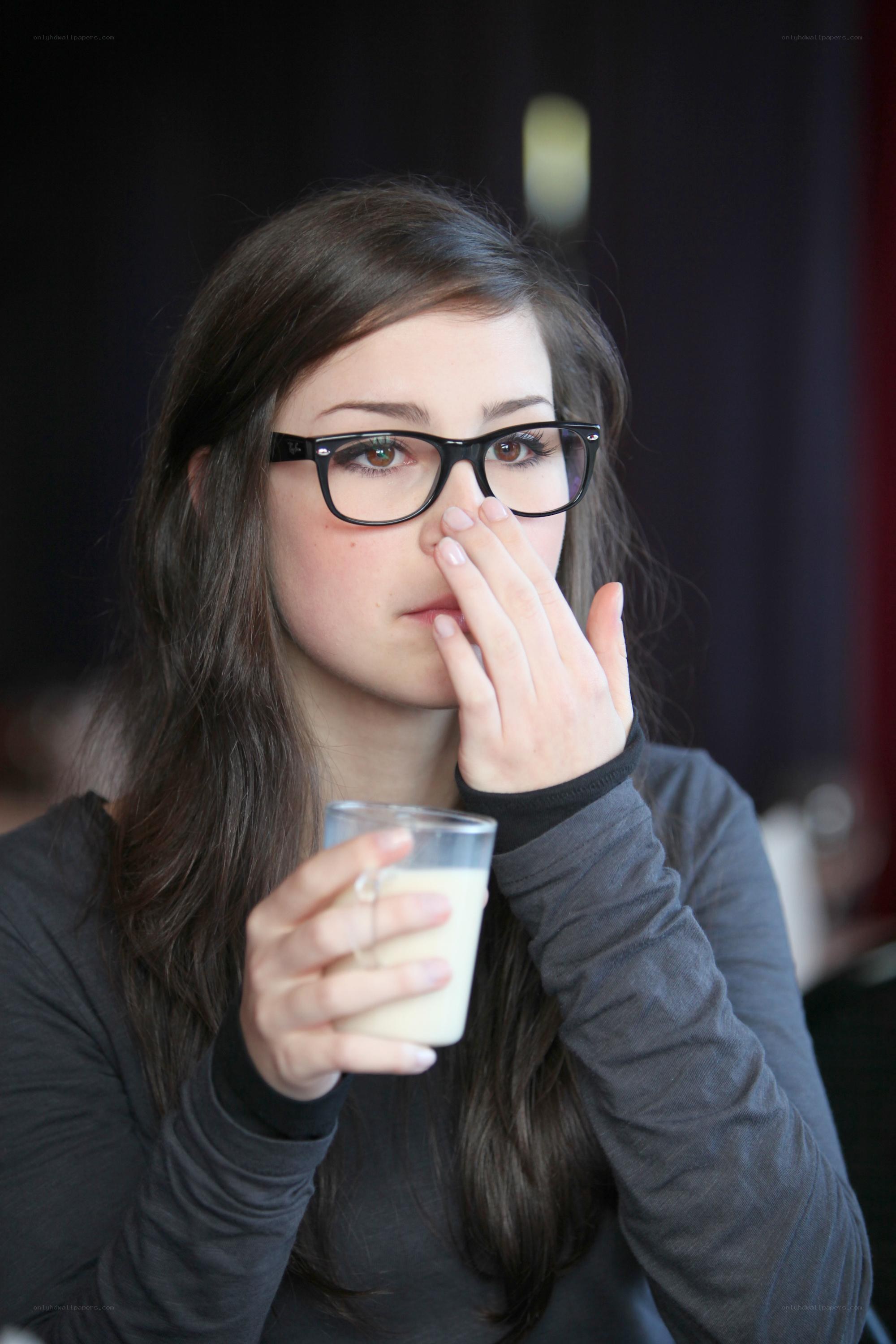 woman drinking milk