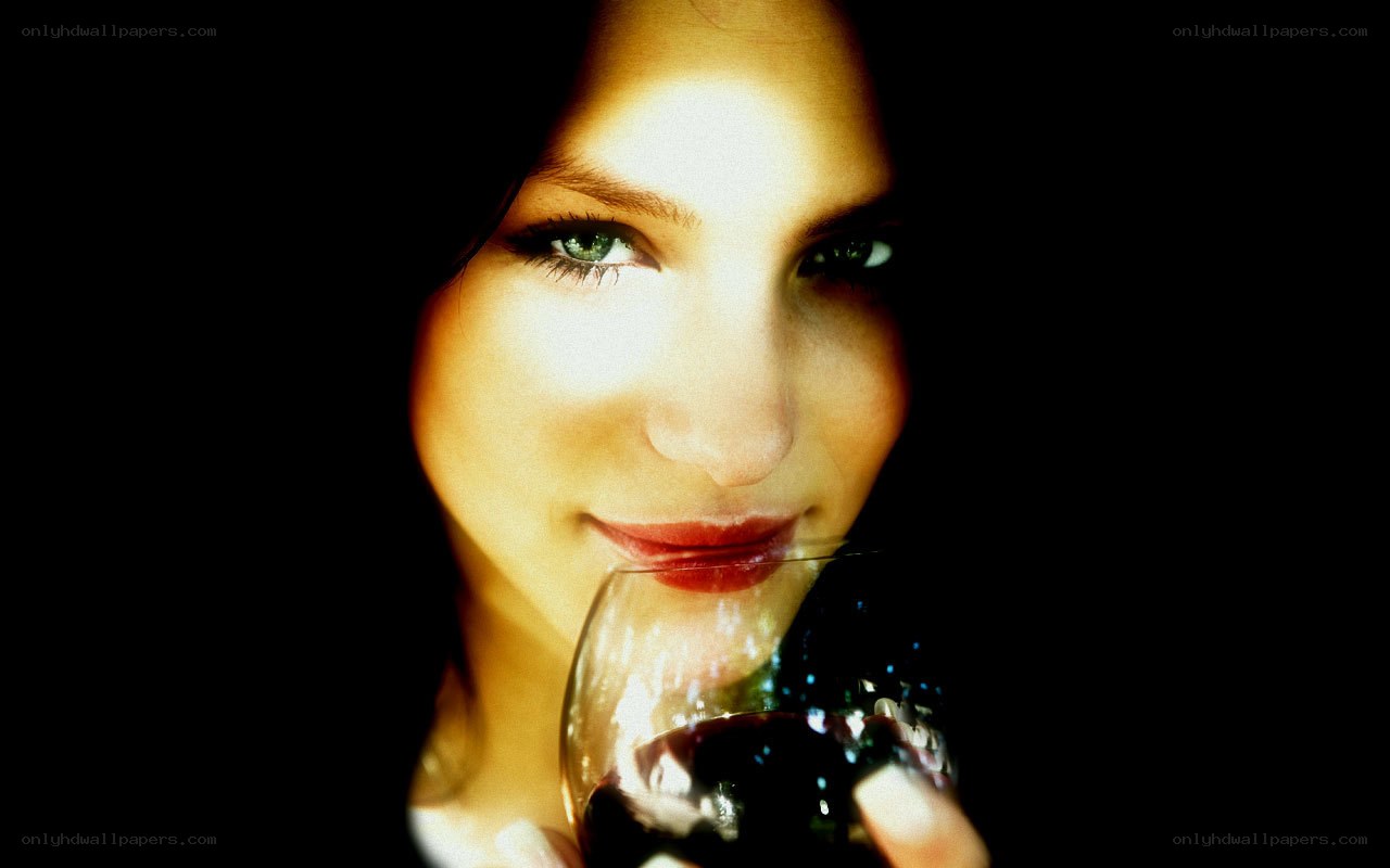 woman drinking red wine