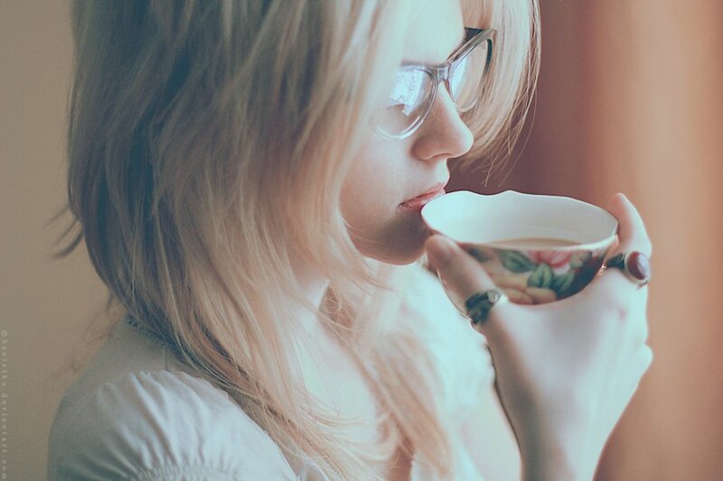 woman drinking tea