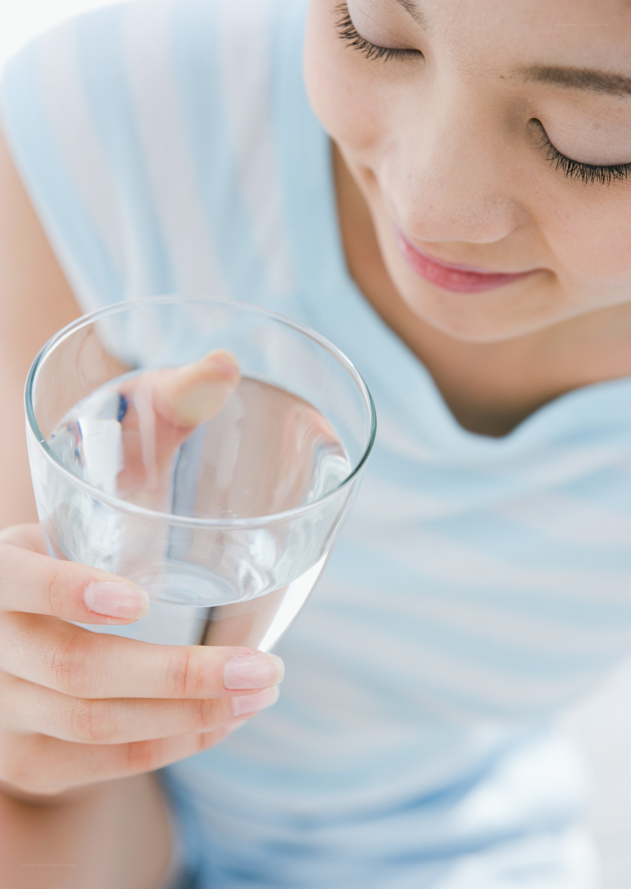 woman drinking water