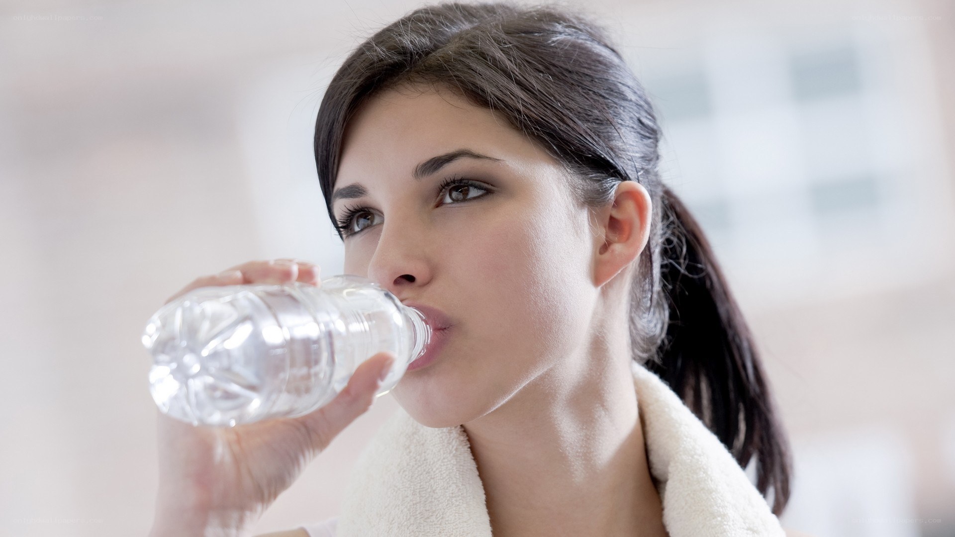 woman drinking water