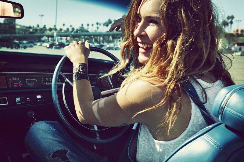 woman driving a car