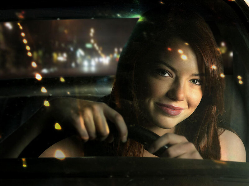 Woman Driving Car — Brown, Calm