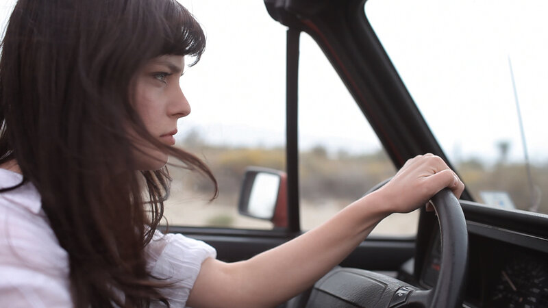Woman Driving Car — Brown
