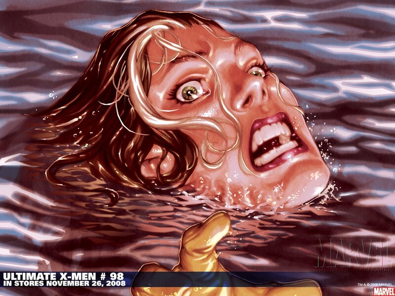 Woman drowning in water