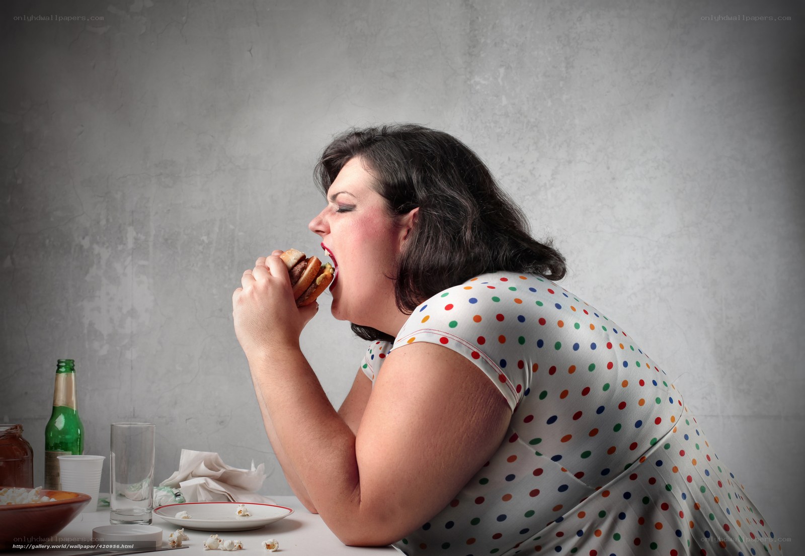 woman eating a burger