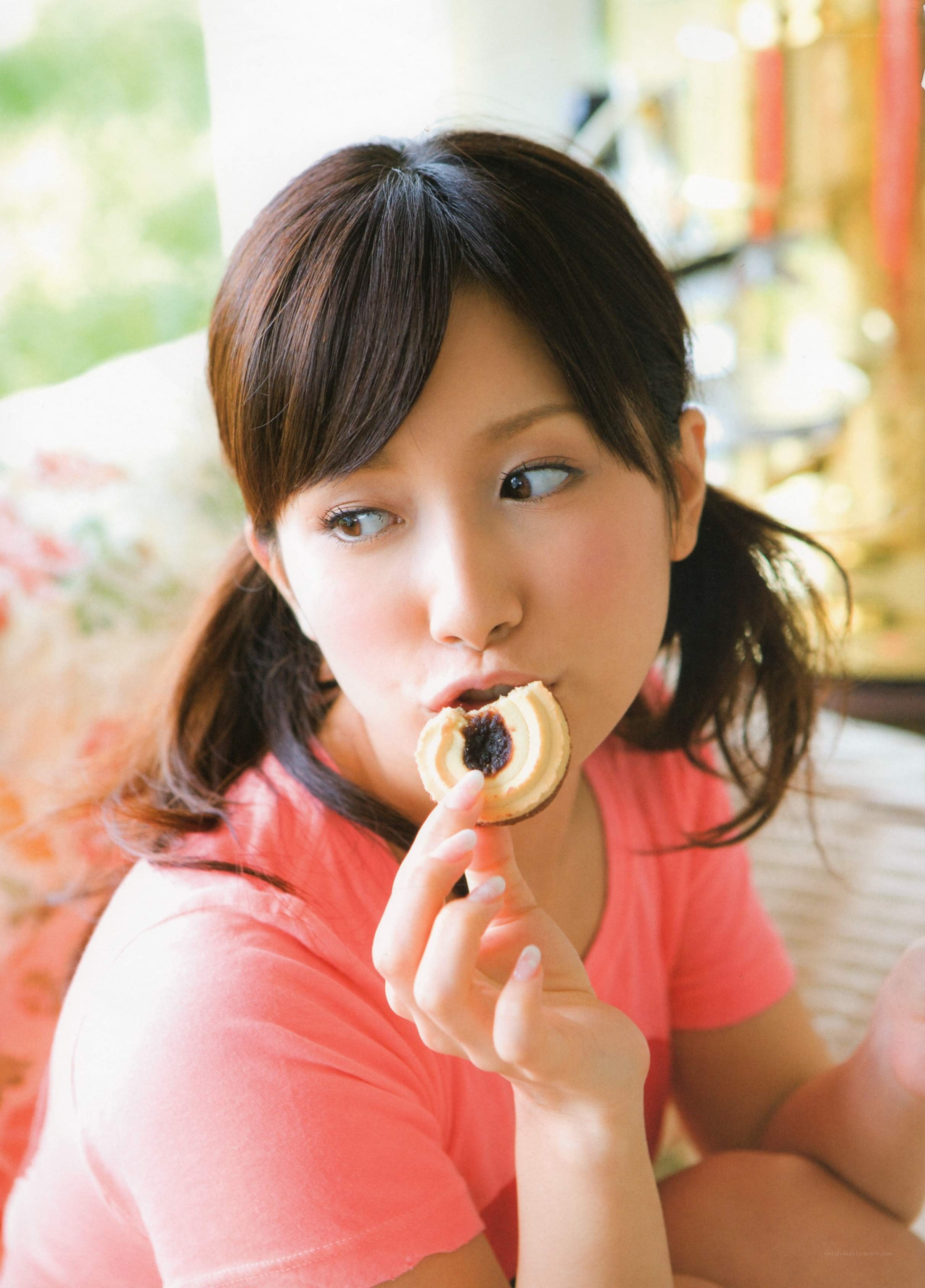 woman eating a cookie