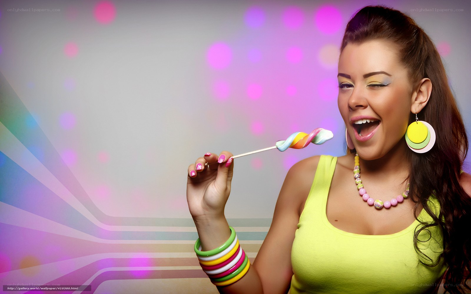 woman eating a lollipop