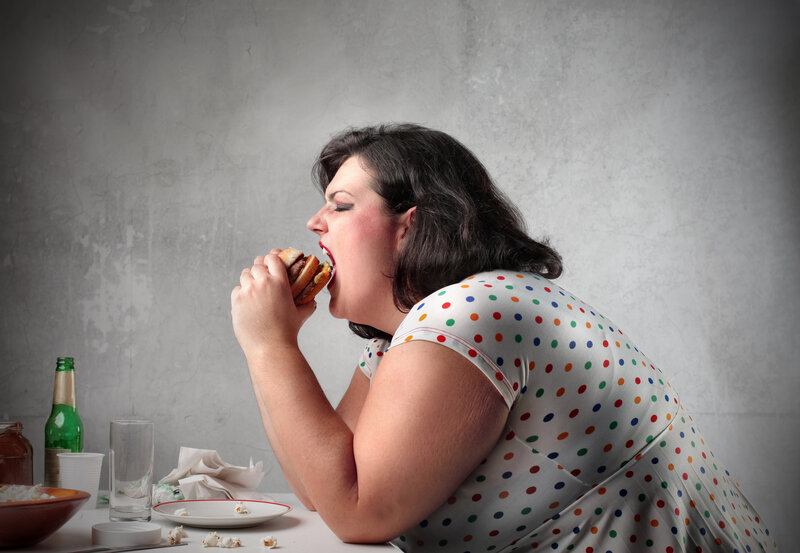 Woman Eating Burger — White