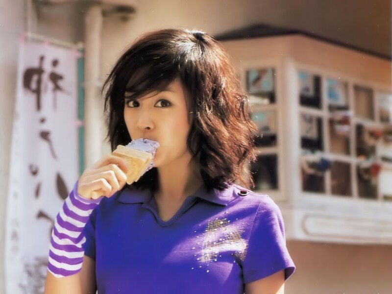 woman eating ice cream