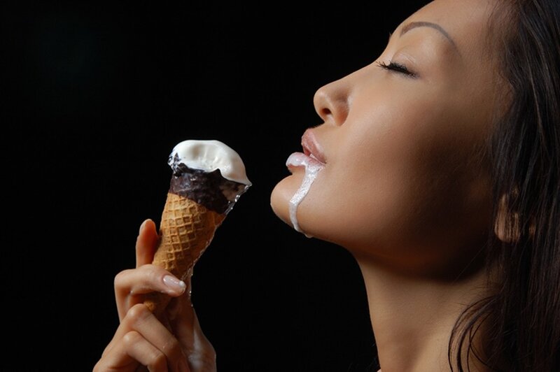 woman eating ice cream