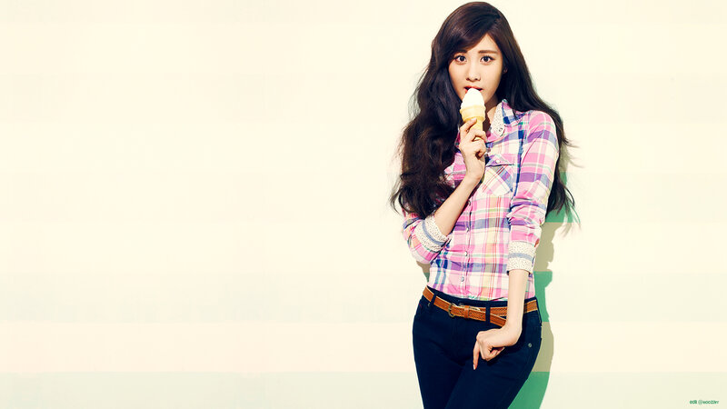 Woman Eating Ice Cream — Pink