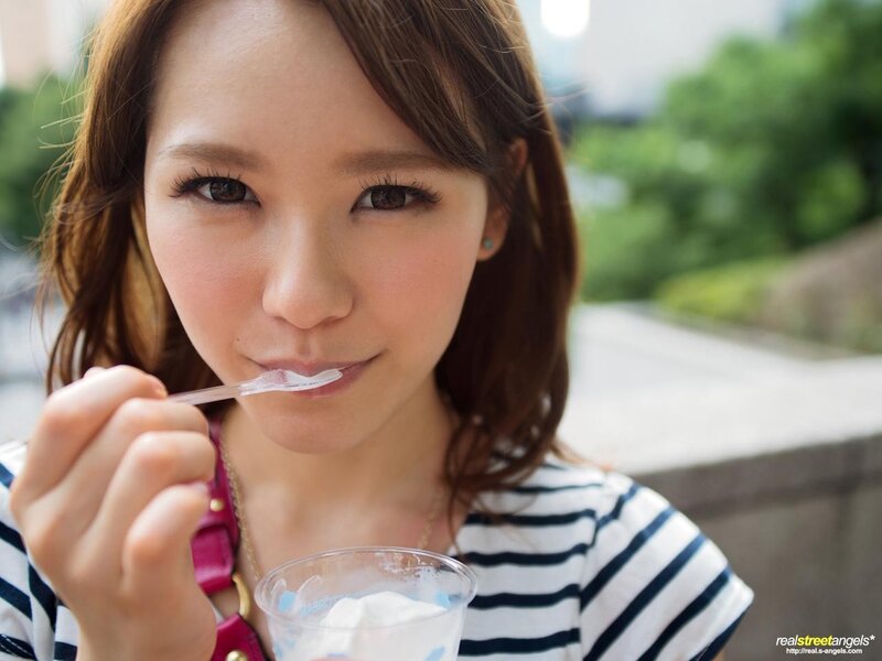 Woman Eating Ice Cream — White, Calm