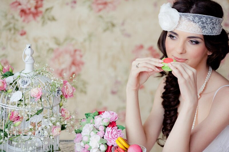 Woman Eating Macaron