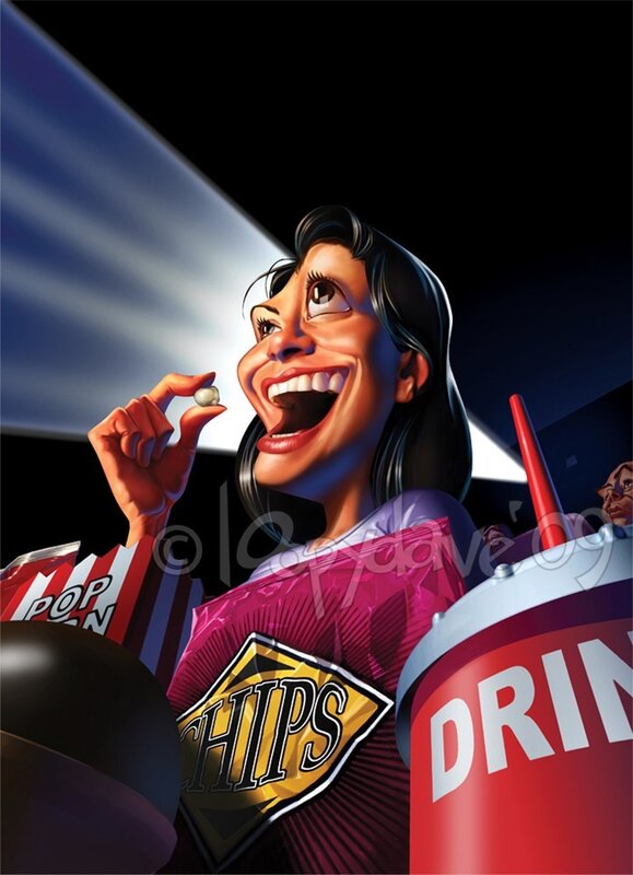 woman eating movie snacks