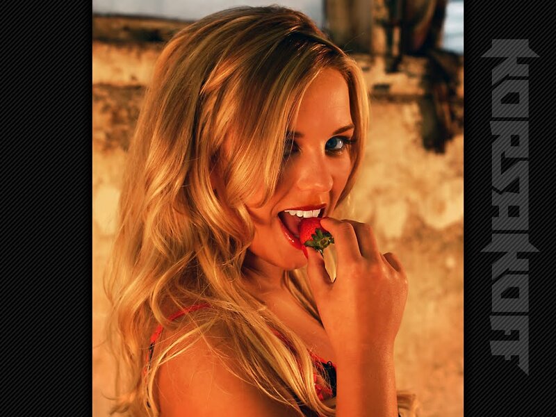 Woman Eating Strawberry — Gold