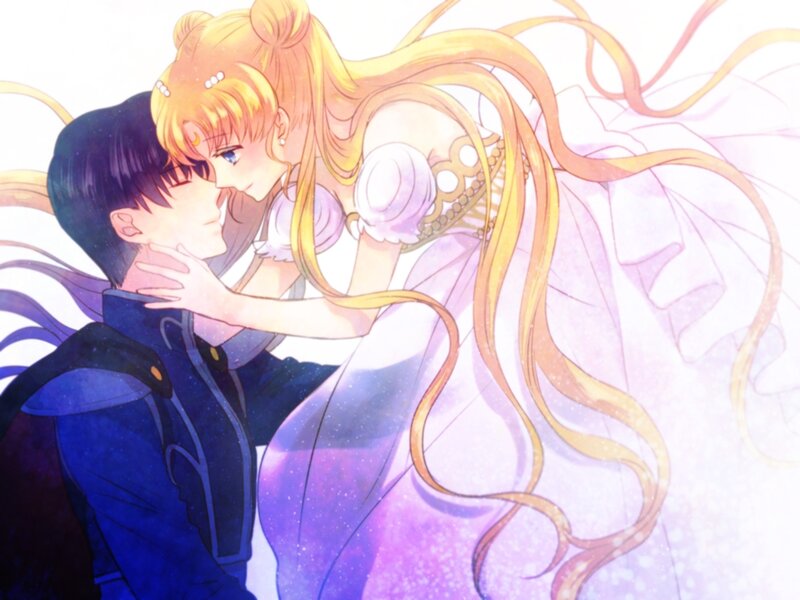 Woman Embracing Man — Purple
