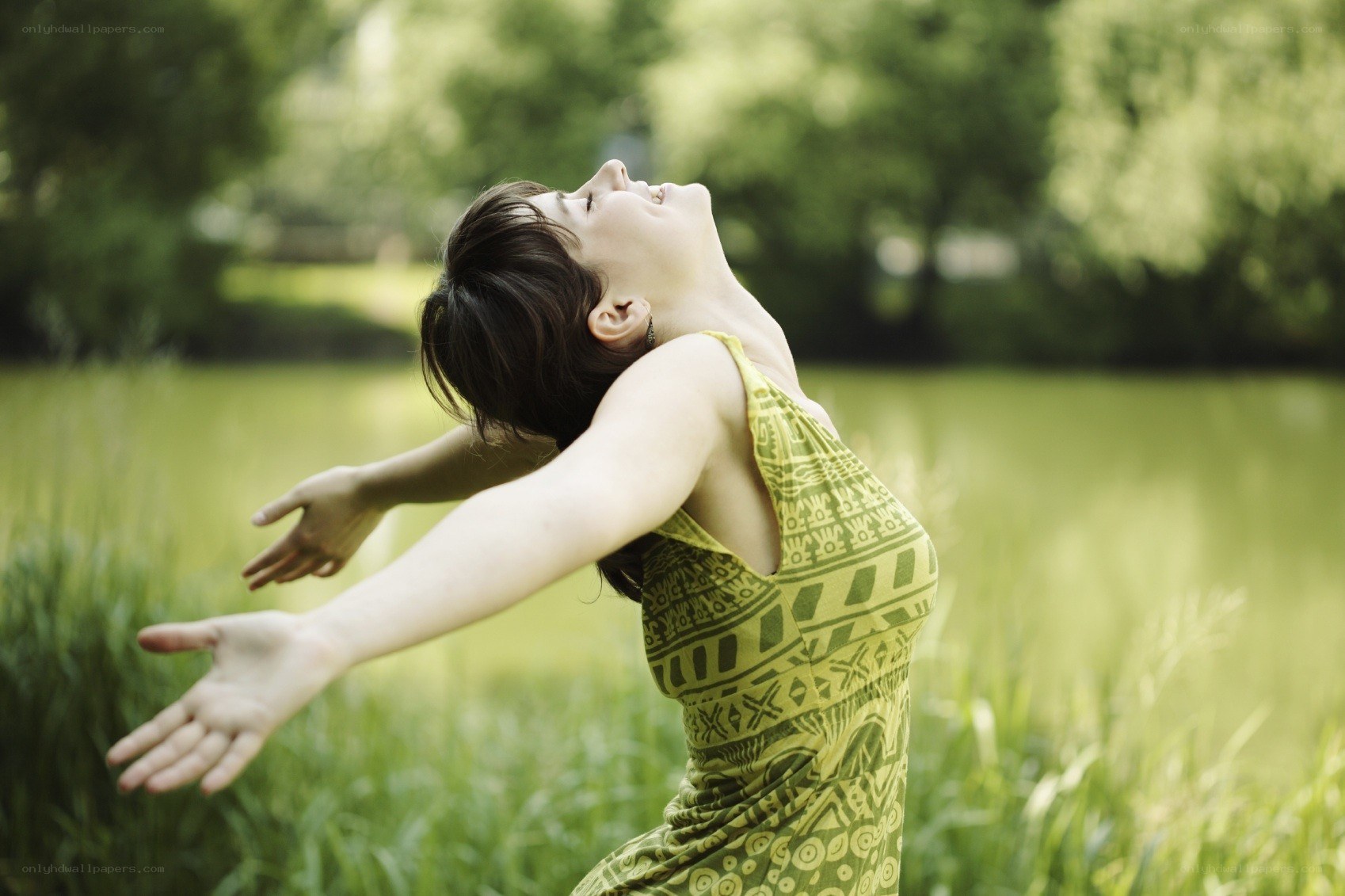 Woman embracing nature