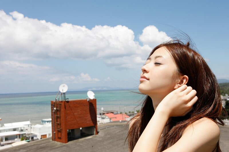 Woman enjoying ocean view
