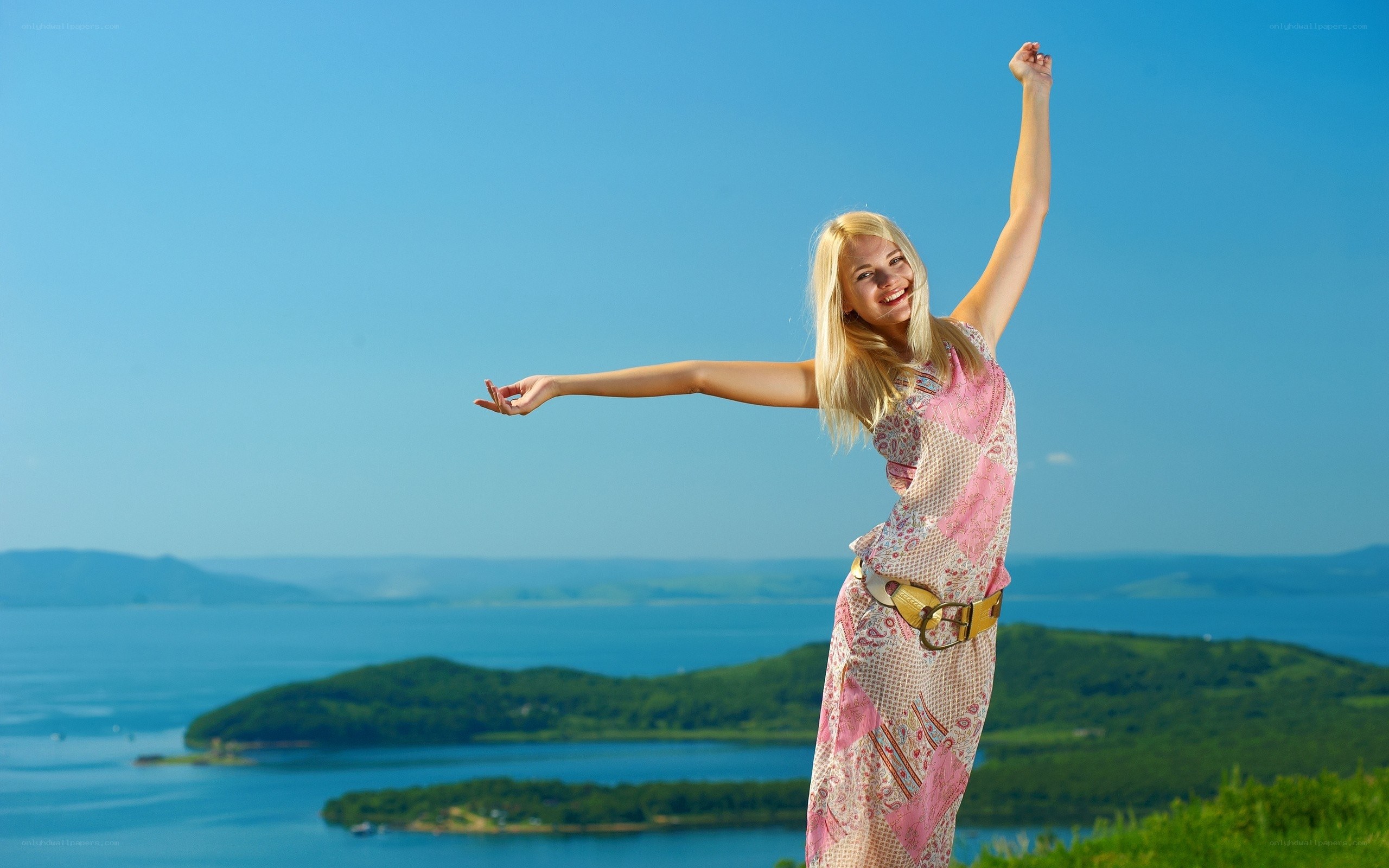 Woman enjoying scenic view