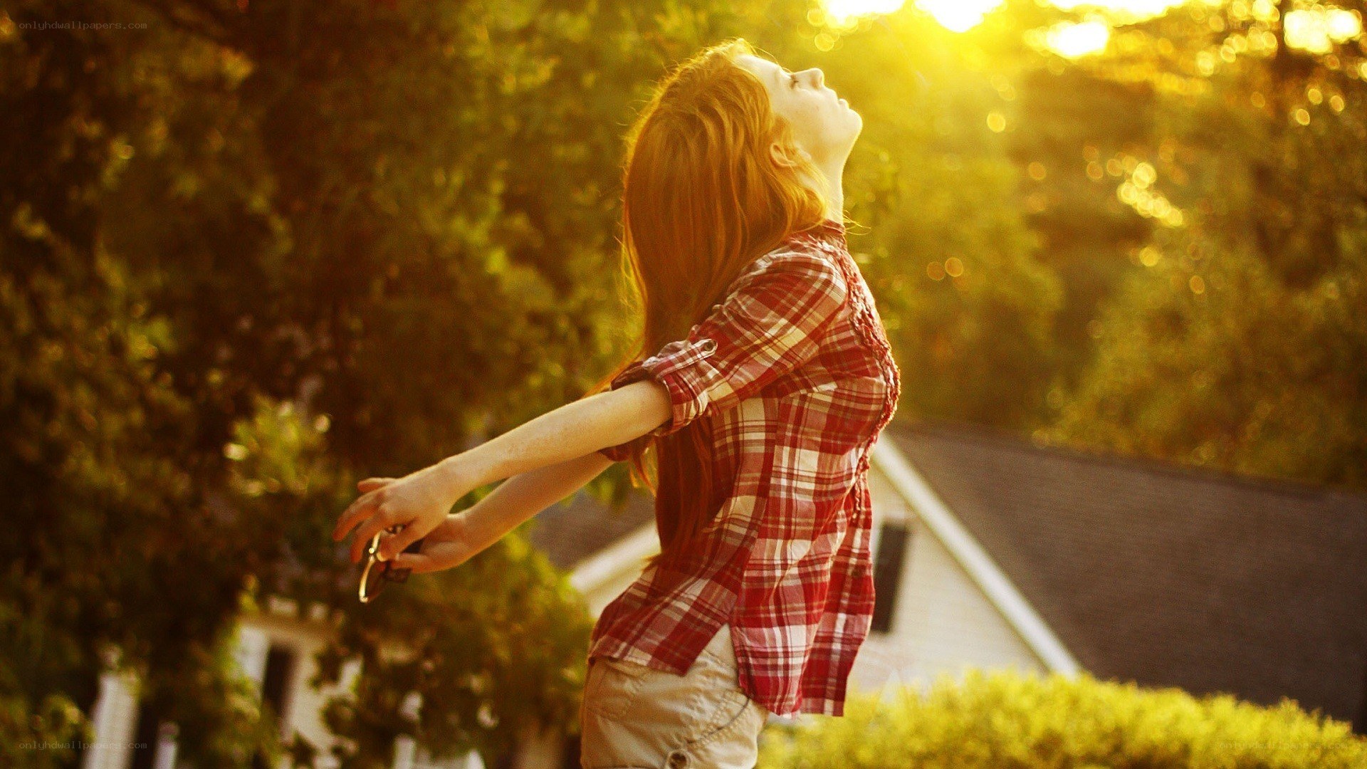 woman enjoying sunset