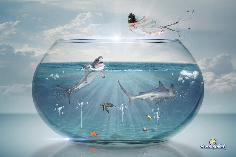 Woman Escaping Fishbowl