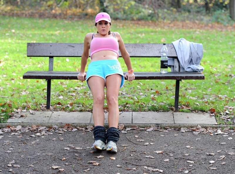 Woman exercising in park