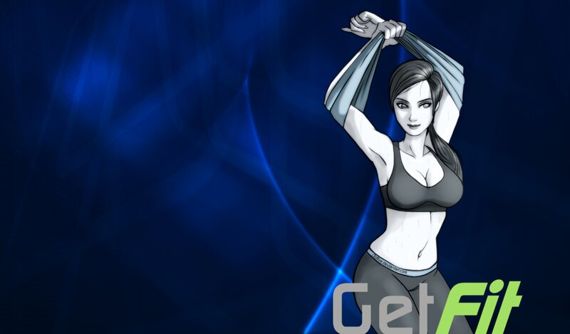 Woman Exercising with Resistance Band — Blue