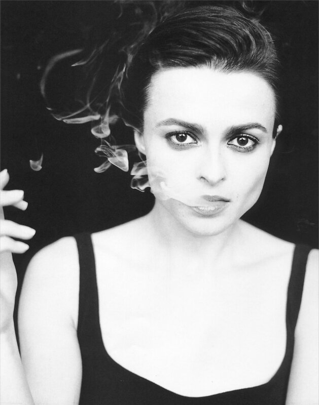 woman exhaling smoke