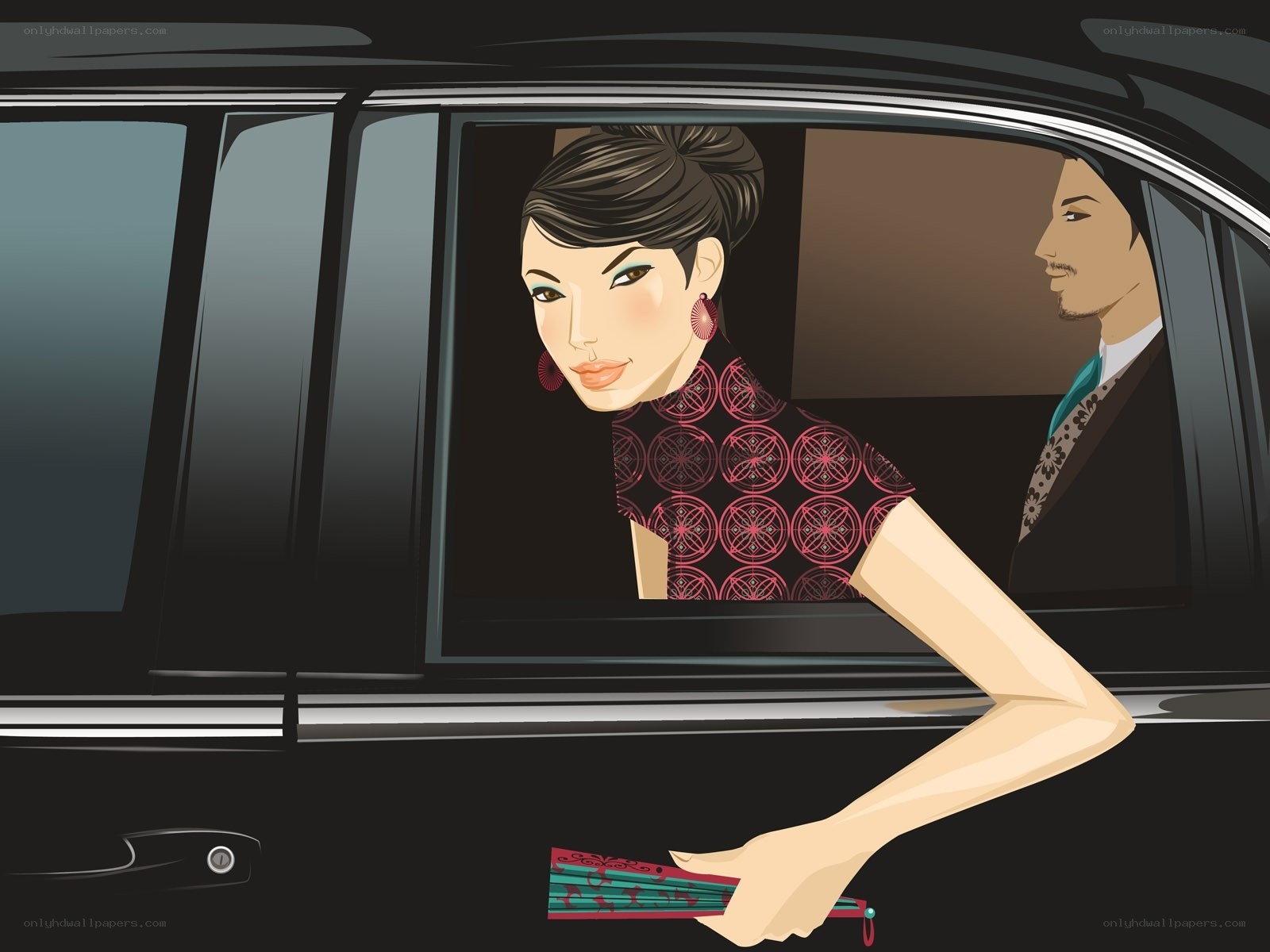 woman exiting a car