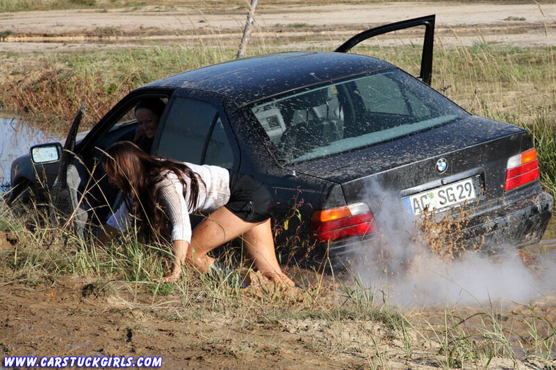 Woman Exiting Car — Black, Chaotic