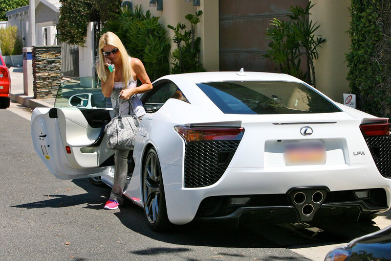 Woman Exiting Car — White, Casual