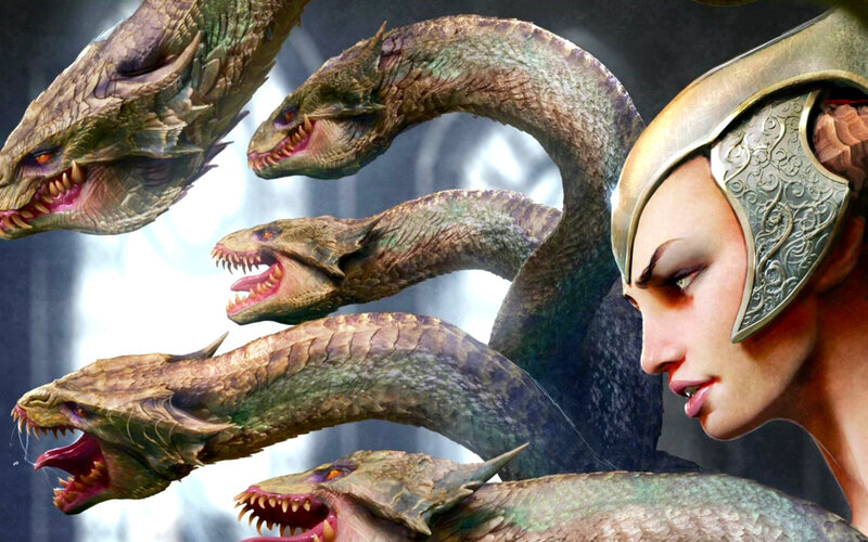 Woman Facing Hydra