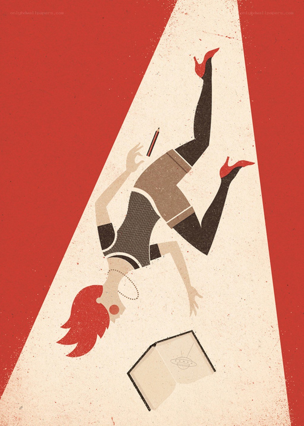 woman falling in spotlight