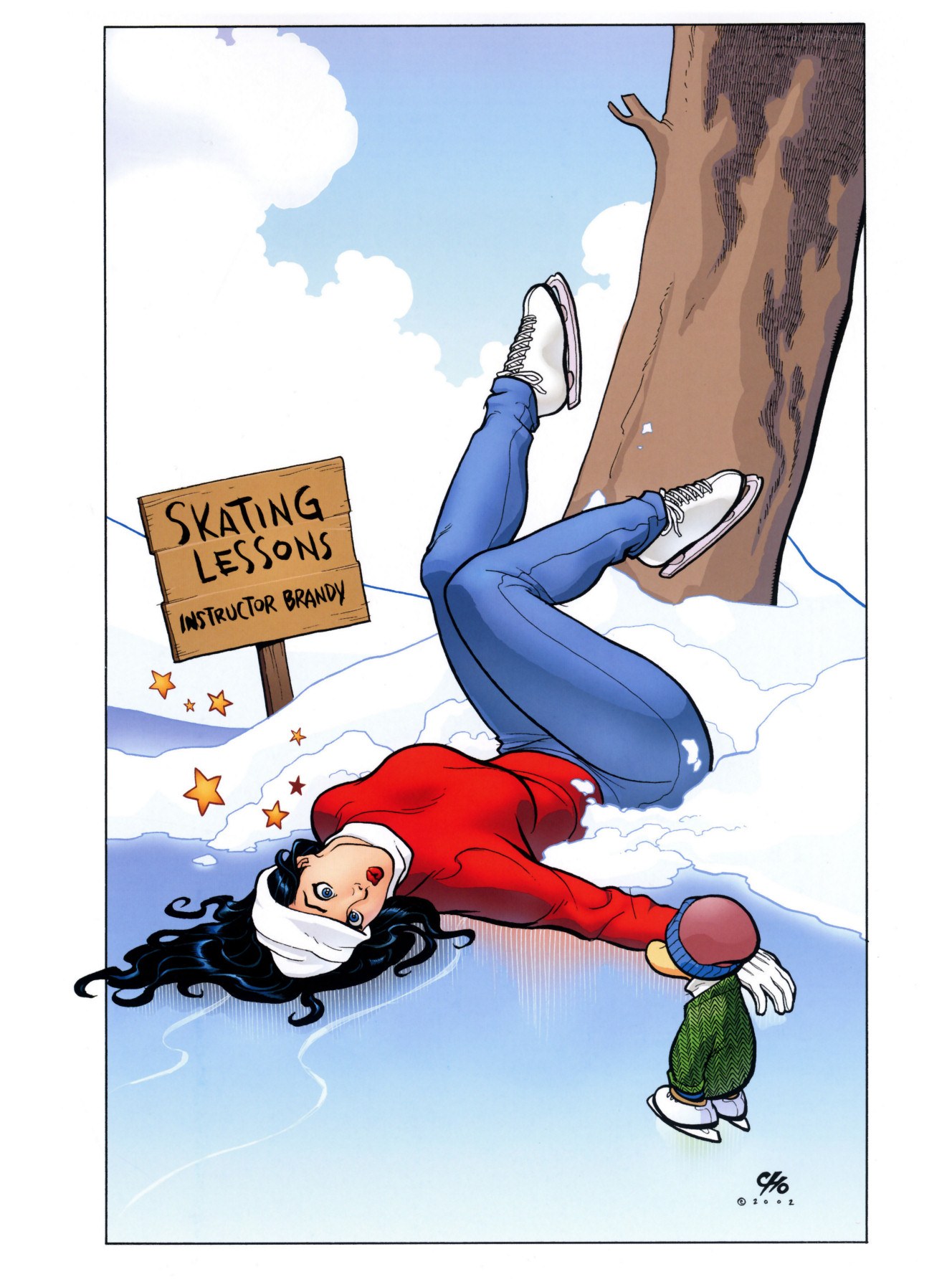 Woman falls on ice