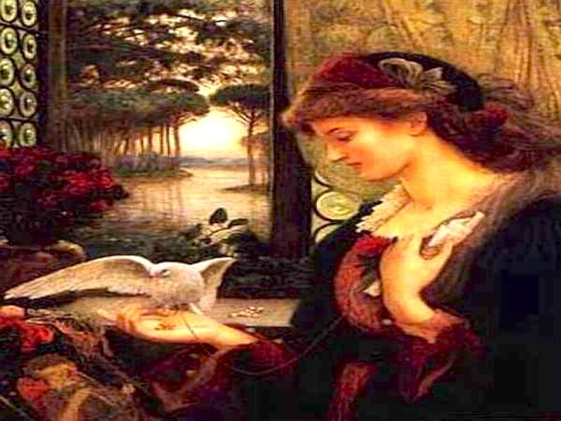 Woman Feeding a Dove