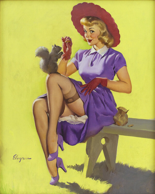 Woman feeding a squirrel