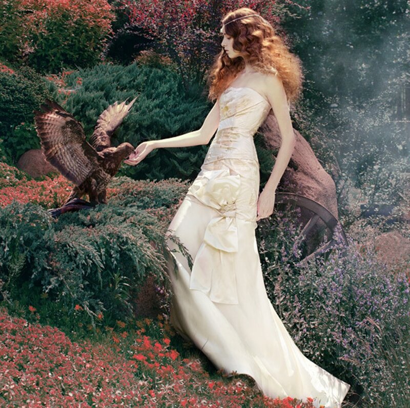 Woman Feeding Bird — White
