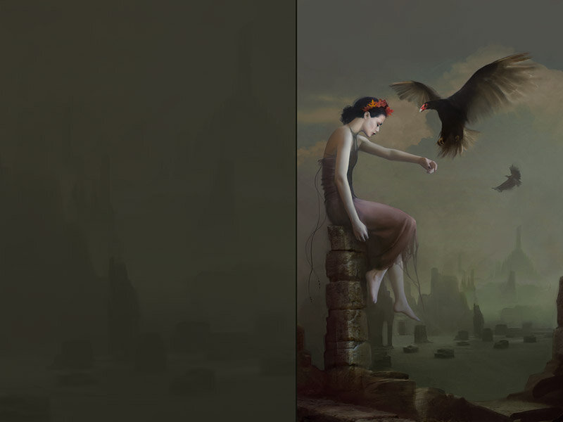Woman Feeding Birds