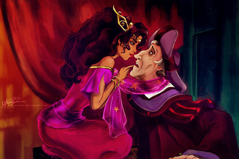 Woman Feeding Man — Red
