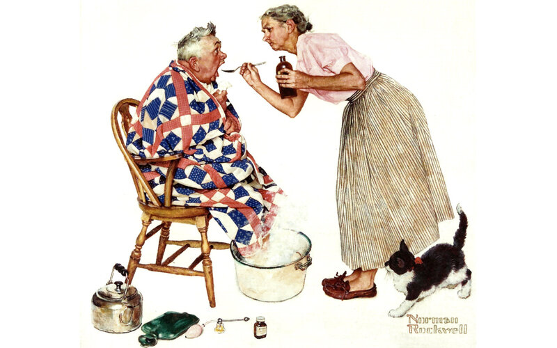 Woman Feeding Man — White