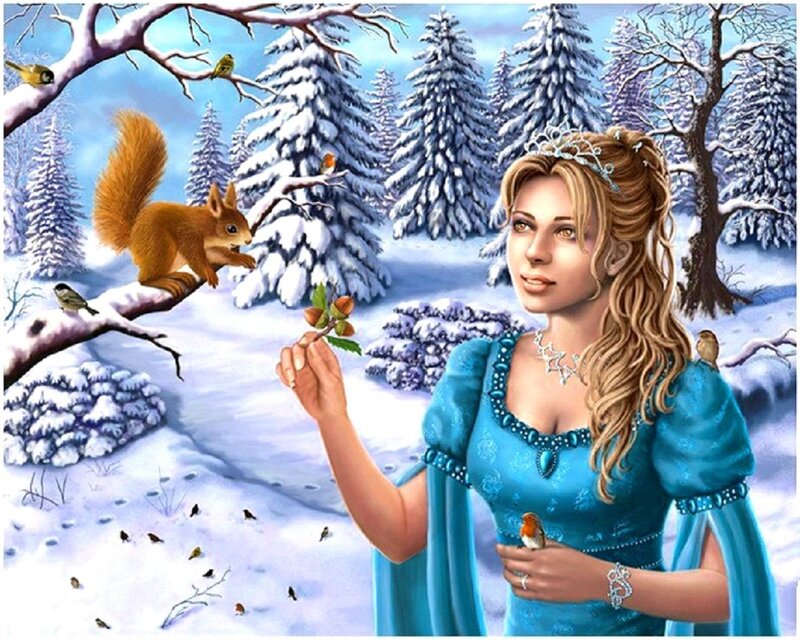 Woman Feeding Squirrel